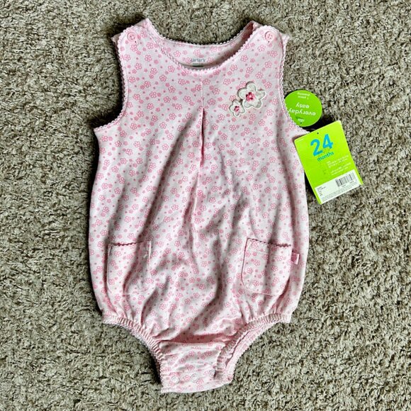 Carter's Other - NWT I Carter's Pink Romper with Floral Print I Size 24M